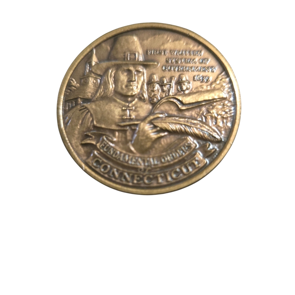 THICK BRONZE 1976 MEDAL Fundamentals Orders Of Connecticut American Revolution